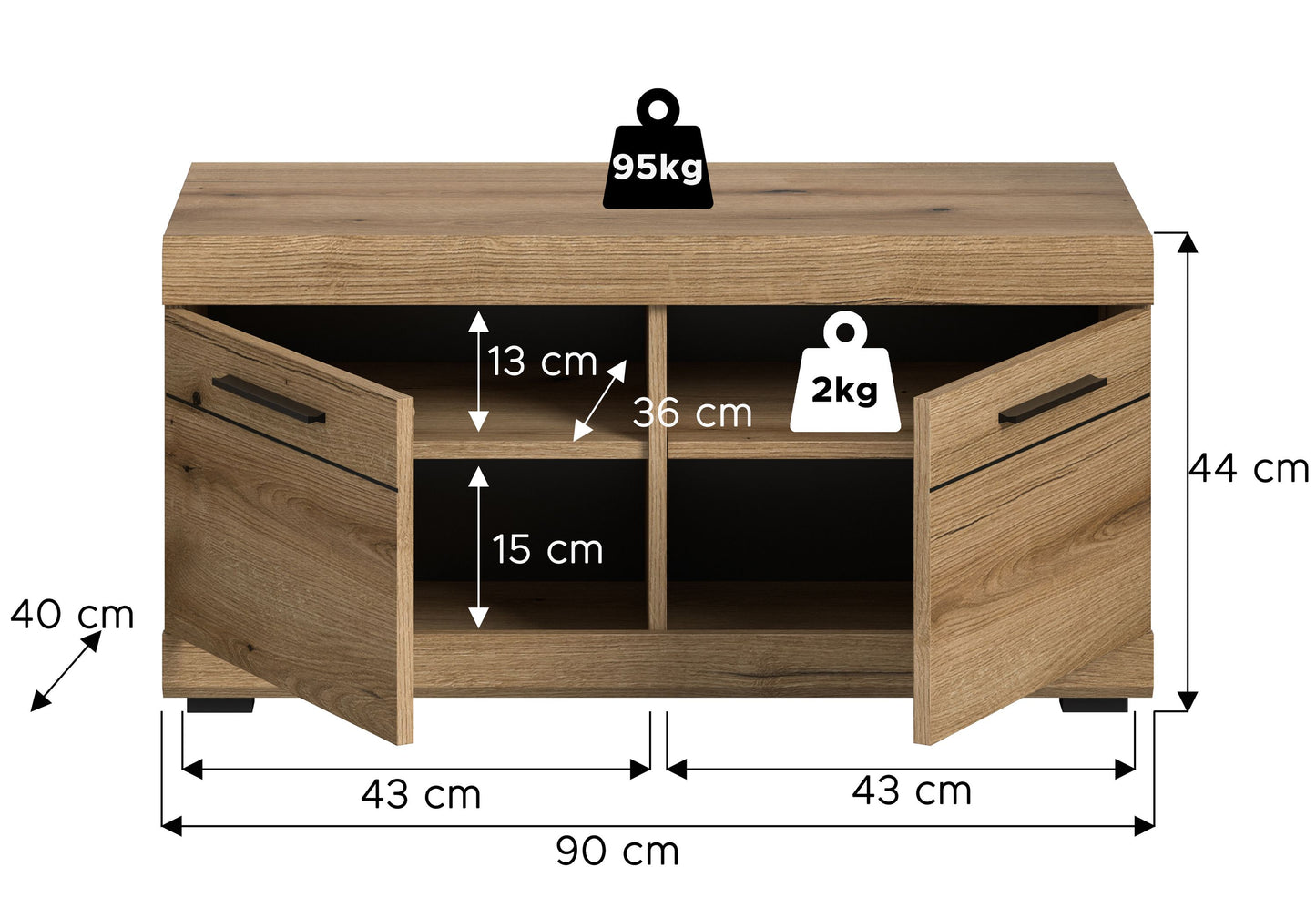 Garderobensitzbank mit Stauraum und Schubladen, Holzoptik, 95-kg-Belastbarkeit