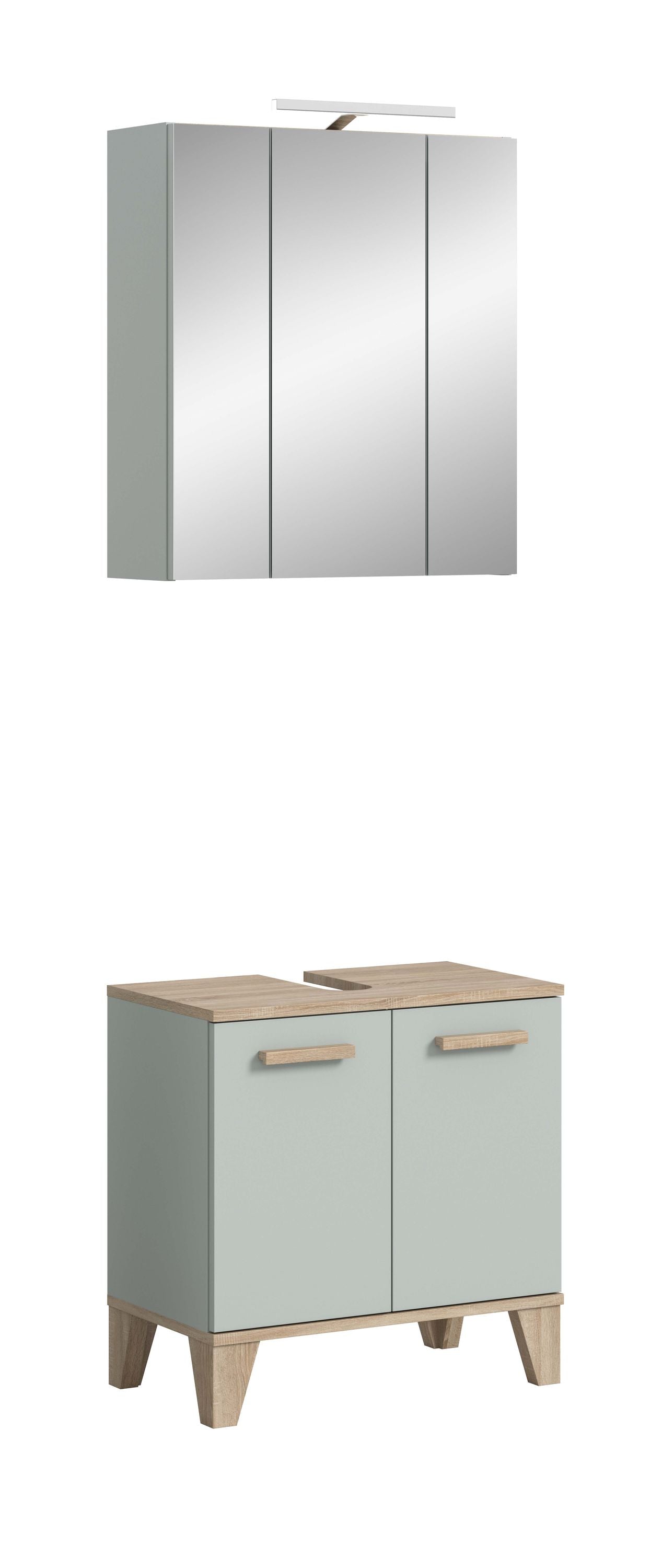 Bathroom Set incl. Lighting STAR (W/H/D: approx. 60/190/34 cm) in light green/light green