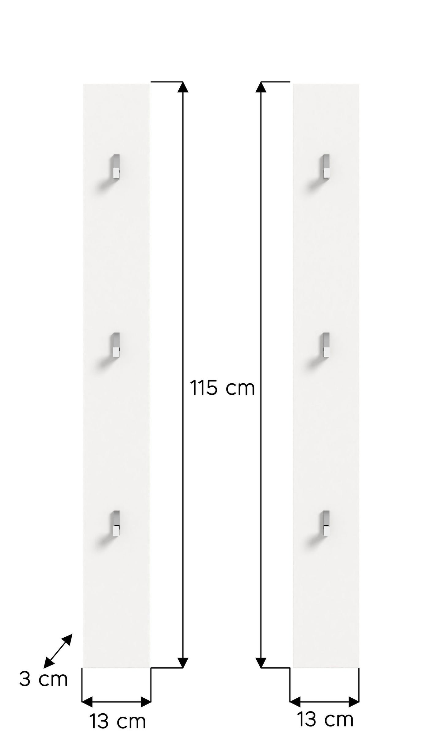 Panneau lot de 2 PROJEKT X (L/H/P : env. 13/115/3 cm) en blanc/blanc brillant