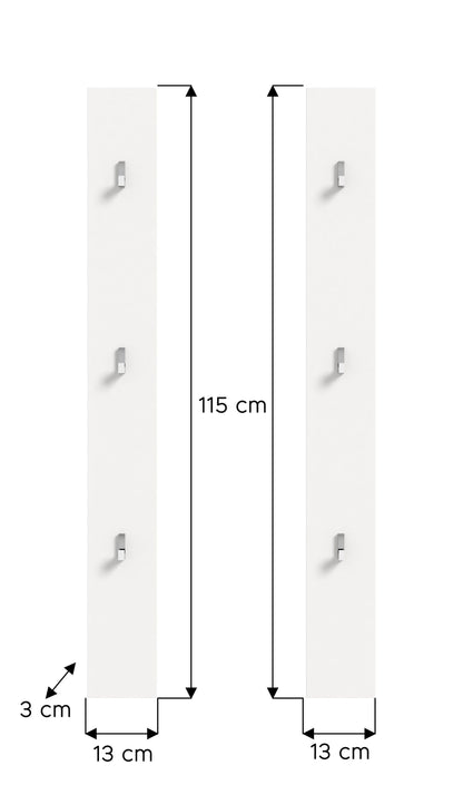 Panneau lot de 2 PROJEKT X (L/H/P : env. 13/115/3 cm) en blanc/blanc brillant