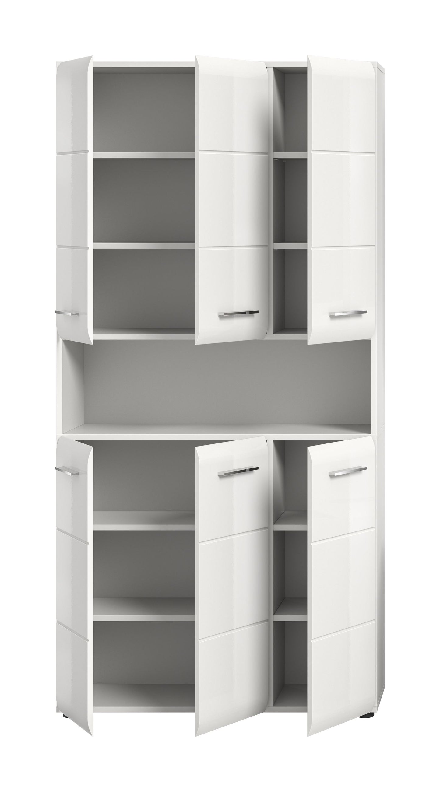 Meuble de rangement polyvalent ICE (L/H/P : env. 90/185/30 cm) en imitation chêne Nox/noir mat