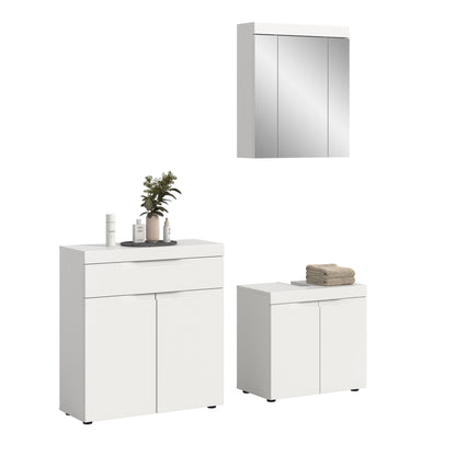 Viana Badkombination (B/H/T: 150x194x34 cm) in Weiß matt und Weiß