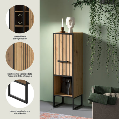 Tall cabinet BAGNO (W/H/D: approx. 30/101/32 cm) in Artisan Oak replica/Artisan Oak replica