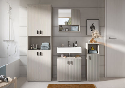 MONE Bathroom Furniture Set (W/H/D: approx. 180/192/30 cm) in Cashmere/Cashmere