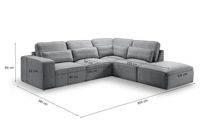 Canapé d'angle Lux – Salon modulaire avec ottomane