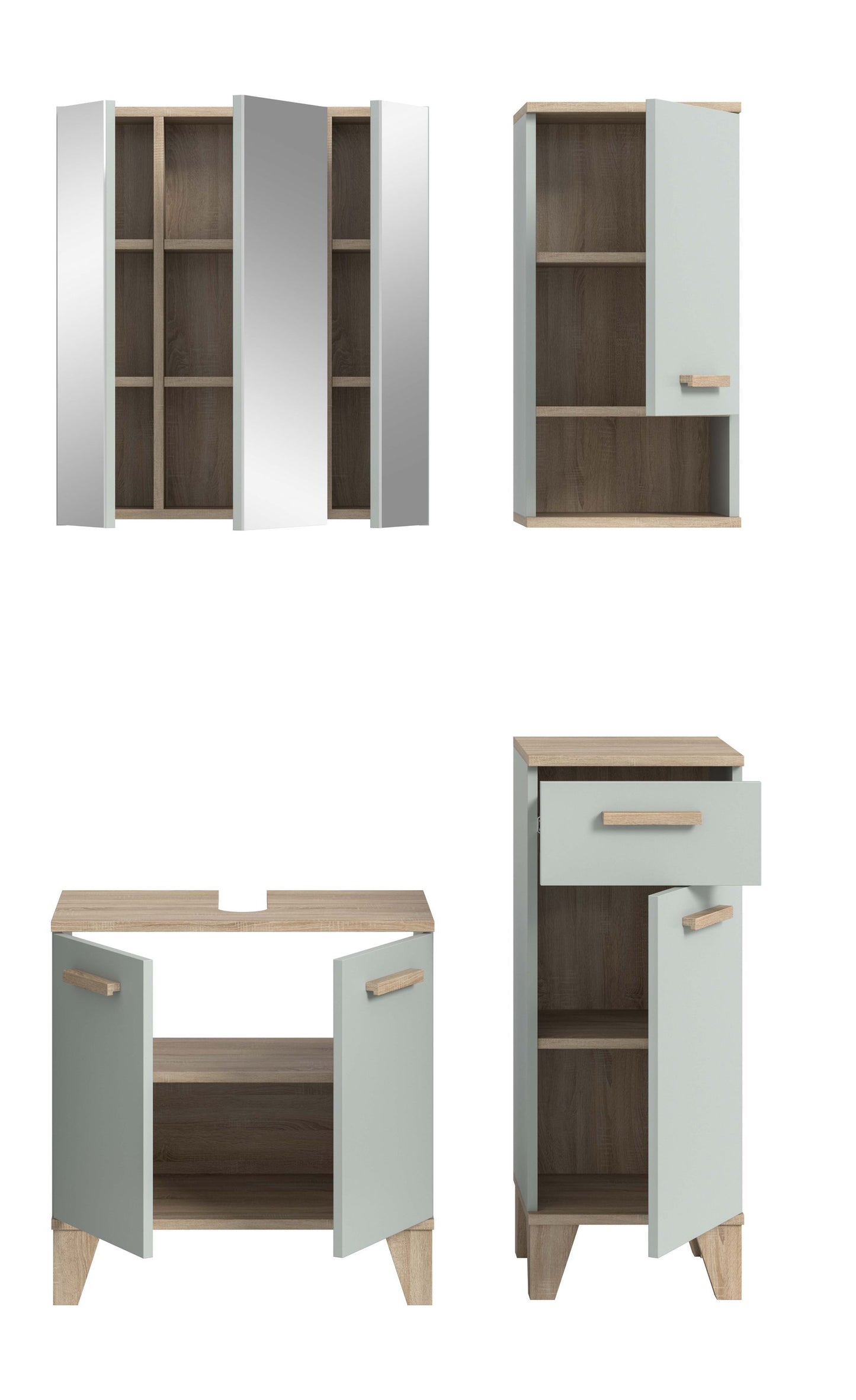 Ensemble de salle de bain STAR (L/H/P : env. 109/190/34 cm) en vert clair/vert clair