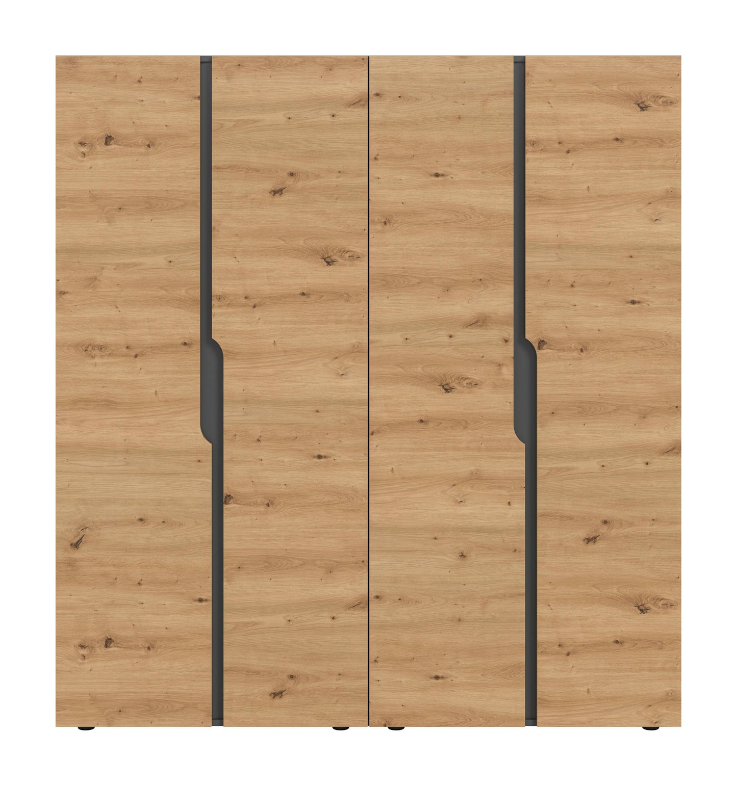Wardrobe combination ANGA (W/H/D: approx. 160/180/51 cm) in anthracite/Artisan oak replica