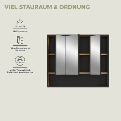 Mirror Cabinet BAGNO (W/H/D: approx. 80/68/19 cm) in Artisan Oak finish/Artisan Oak finish