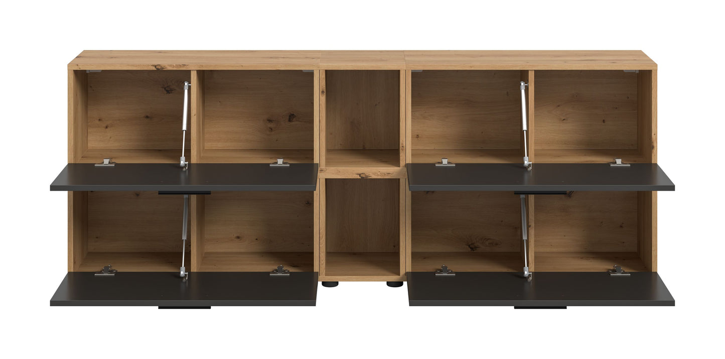 Homes & Jones Wohnwand 2-tlg. TV Möbel Modular Lowboard, Wohnzimmerschrank