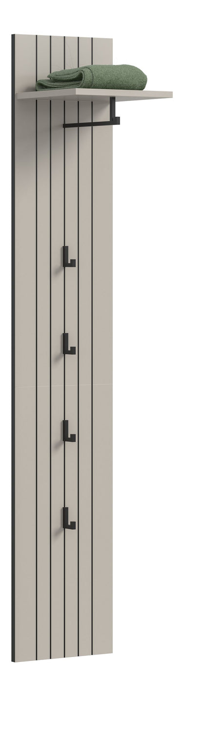 Coat Rack Panel STATION (W/H/D: approx. 31/160/27 cm) in Smoke Green/Smoke Green