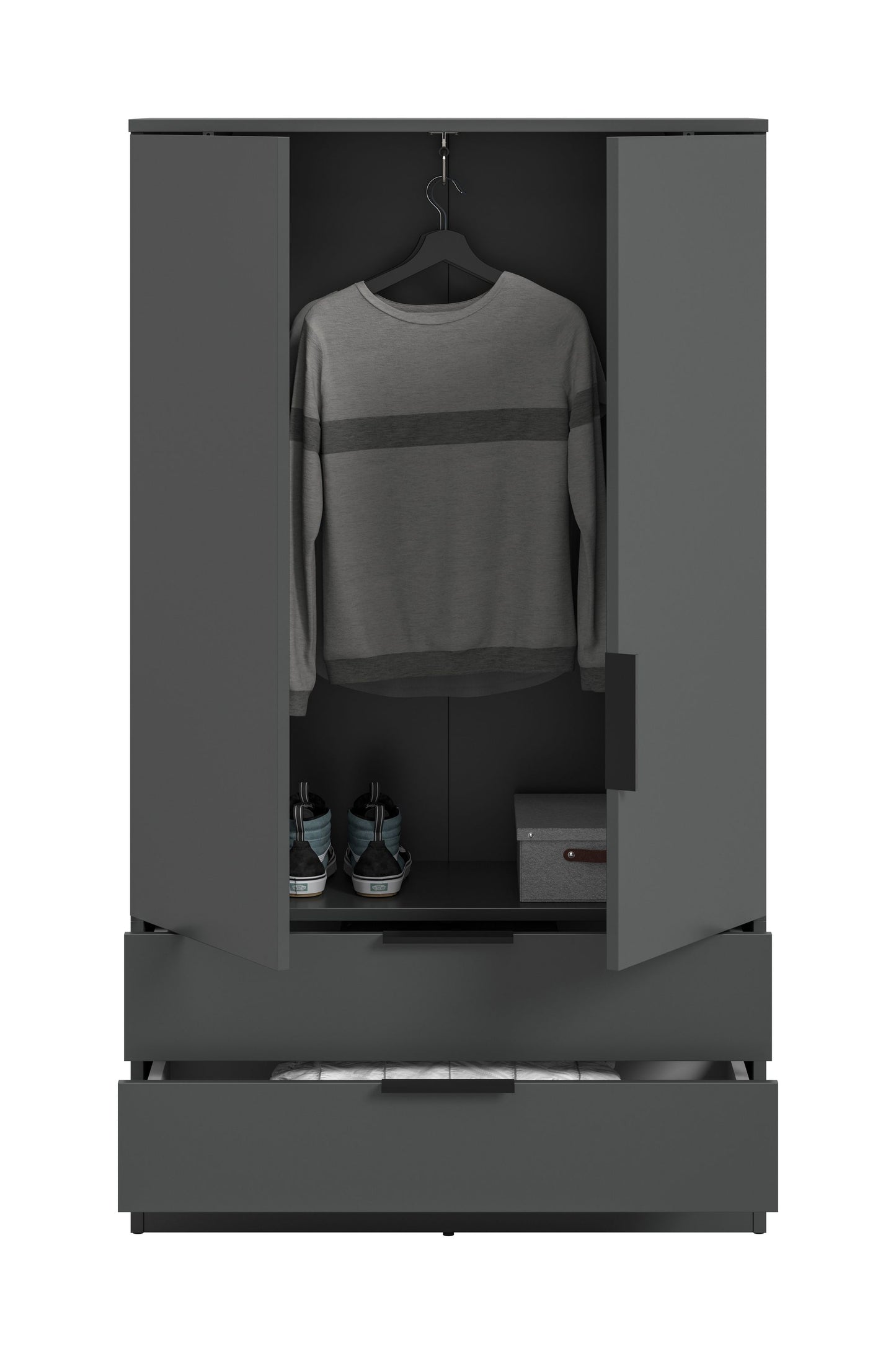 Armoire à linge COPENHAGUE (l/H/P : env. 80/140/37 cm) en anthracite/anthracite