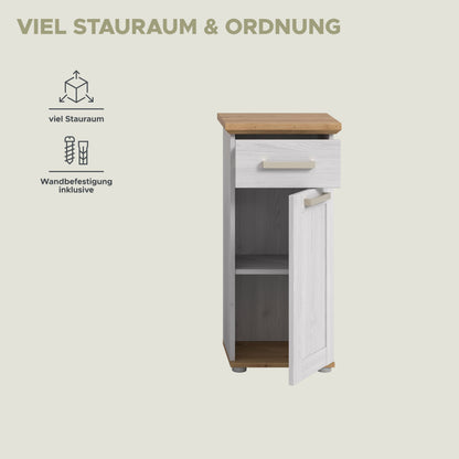 Standing cabinet VERONA (W/H/D: approx. 39/85/34 cm) in Sibiu Larch replica/Sibiu Larch replica