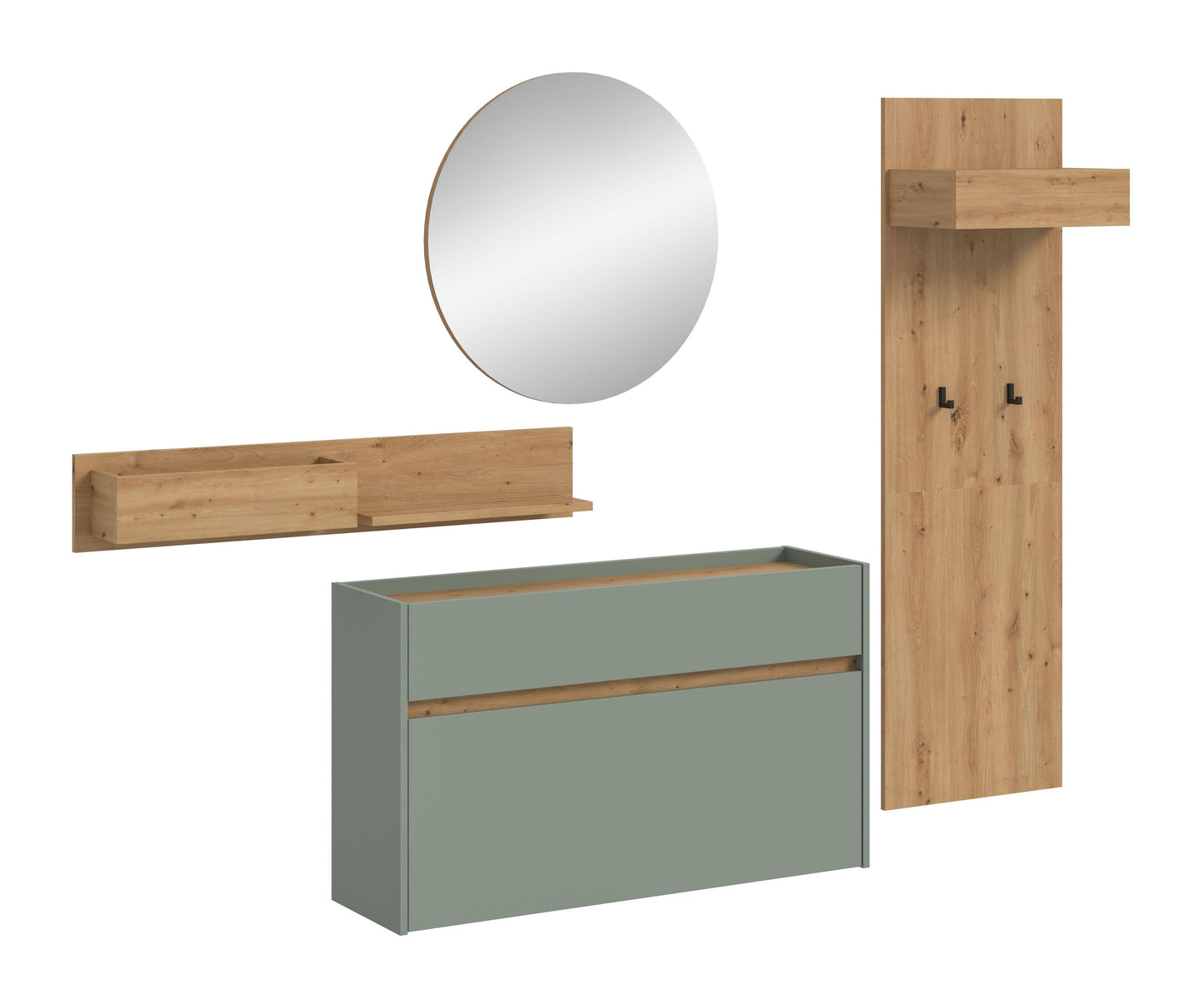 Homes & Jones Garderobe 4-tlg., Garderobenkomplettset, Dielenmöbel-Flurmöbel
