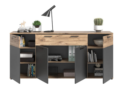 Homes & Jones Sideboard mit Breite 200 cm, Wohnzimmerschrank mit Holzoptik