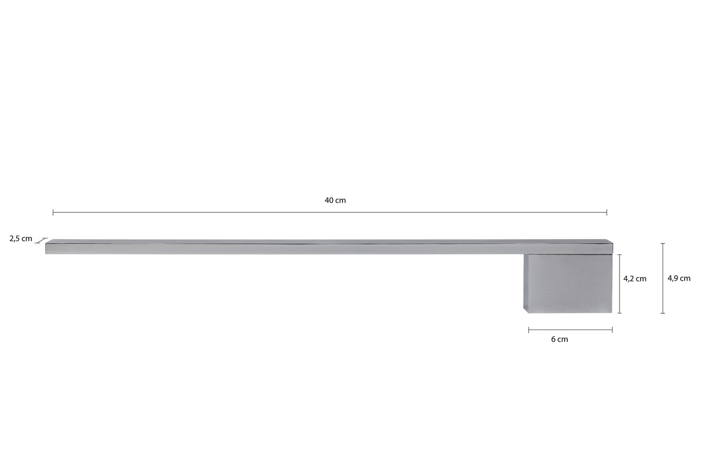 Porte-serviettes ACCESSOIRE (L/H/P : env. 40/25/5 cm) en argent/--
