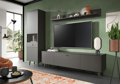 Homes & Jones Wandboard grau matt mit Ablage für TV-Wand, schlichtes Sideboard-Design