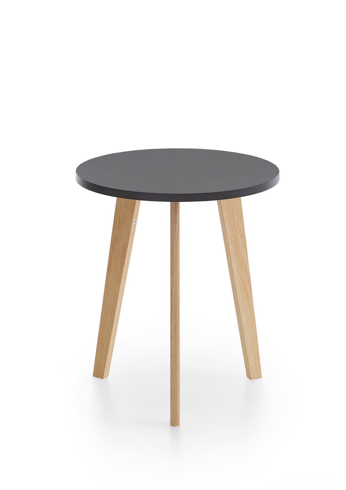 Side table Johann with black tabletop & solid wood legs