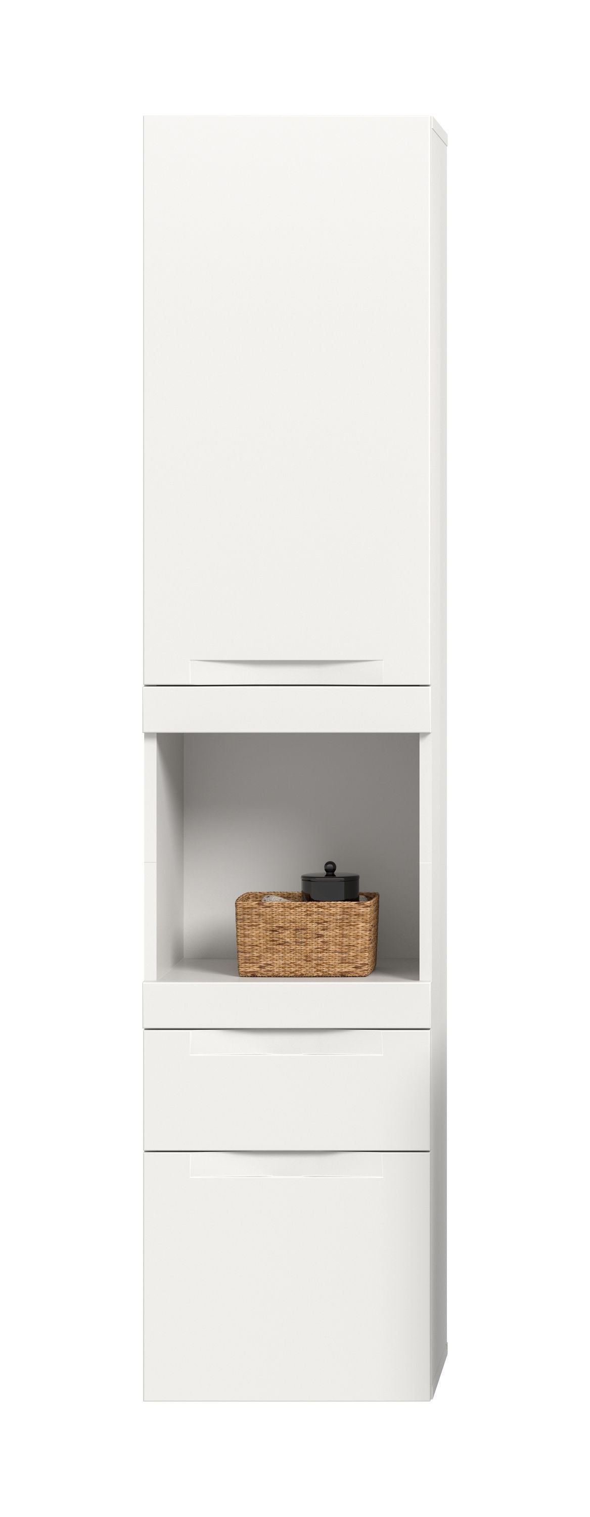 Viana Hängeschrank (B/H/T: 38x166x31 cm) in Weiß matt und Weiß