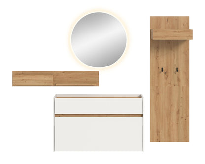 Homes & Jones Garderobe 4-tlg. inkl. Beleuchtung, Dielenmöbel-Flurmöbel