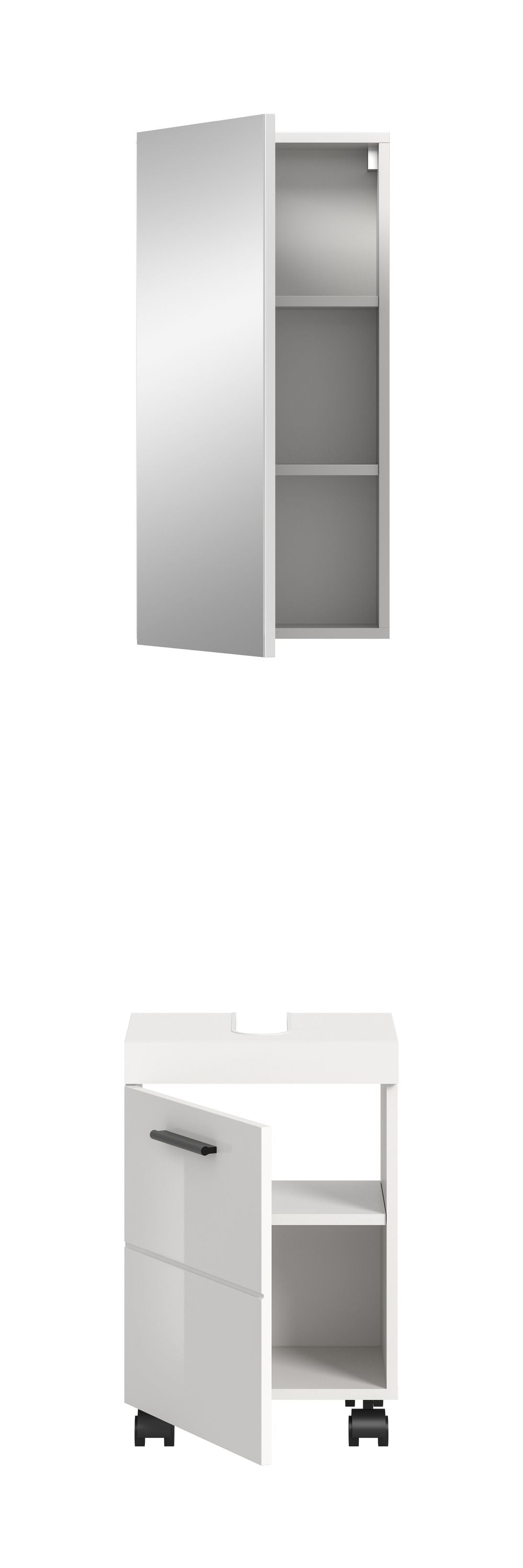 Ensemble de salle de bain NOVA (l/h/p : env. 40/191/30 cm) en blanc/blanc brillant