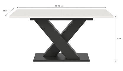 Table de salle à manger MOTION (L/H/P : env. 150/76/90 cm) en blanc/cachemire