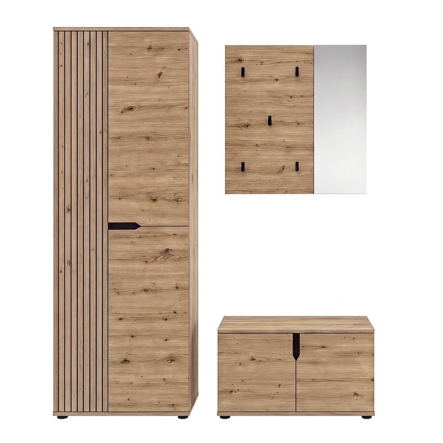 Keno Garderobenkombination (B/H/T: 160x191x37 cm) in Artisan Eiche Nachbildung