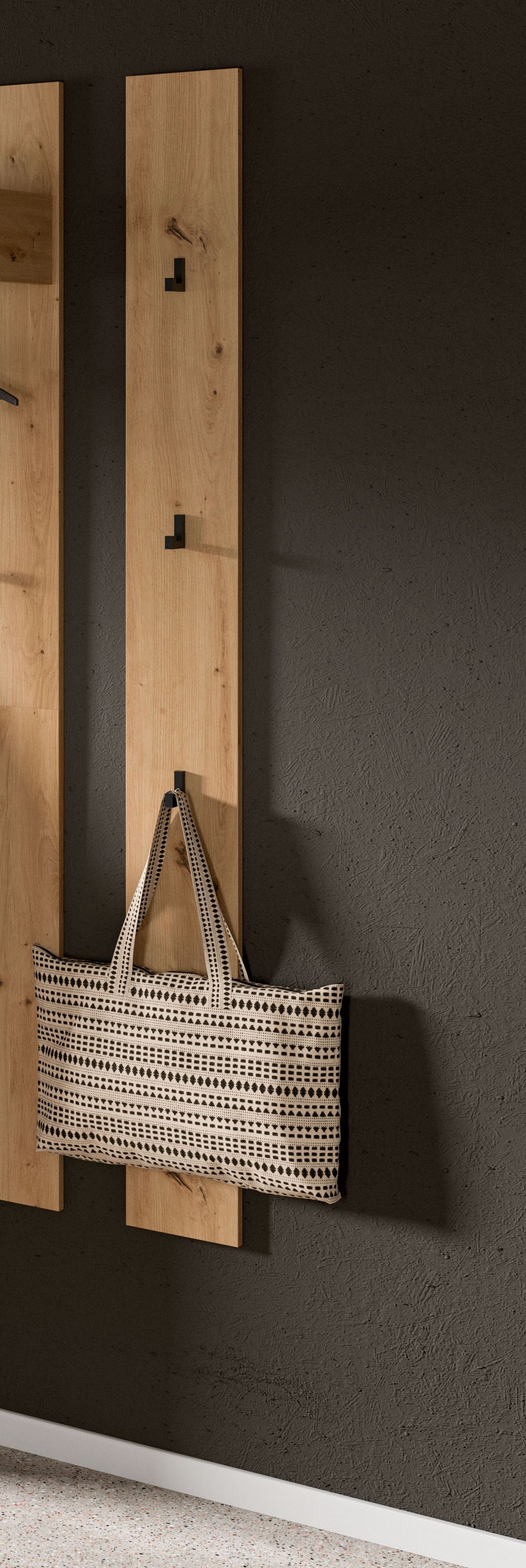 Coat Rack Panel DRIVE (W/H/D: approx. 16/160/6 cm) in Artisan Oak finish/Artisan Oak finish