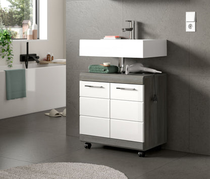 Homes & Jones Waschbeckenunterschrank auf Rollen, Schrank easy to handle