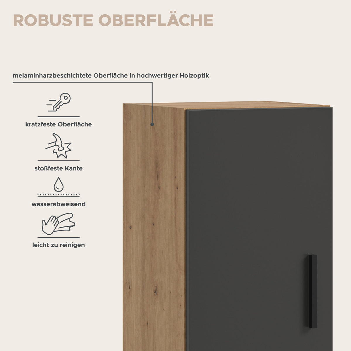 Homes & Jones Wohnwand 5-tlg. TV Möbel Modular Lowboard inkl. Beleuchtung