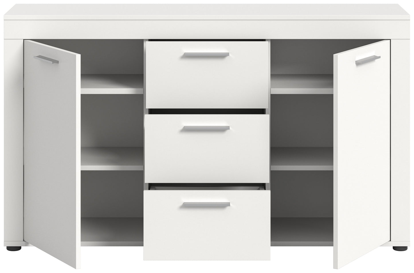 Homes & Jones Sideboard 125 cm breit mit 3 Schubladen, Mehrzweckschrank