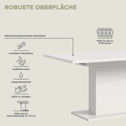 Homes & Jones Esstisch 150x76x90 cm, Esszimmertisch-Tisch mit Säulen Gestell