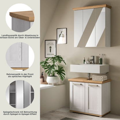 Bathroom set VERONA (W/H/D: approx. 69/187/34 cm) in Sibiu Larch reproduction/Sibiu Larch reproduction