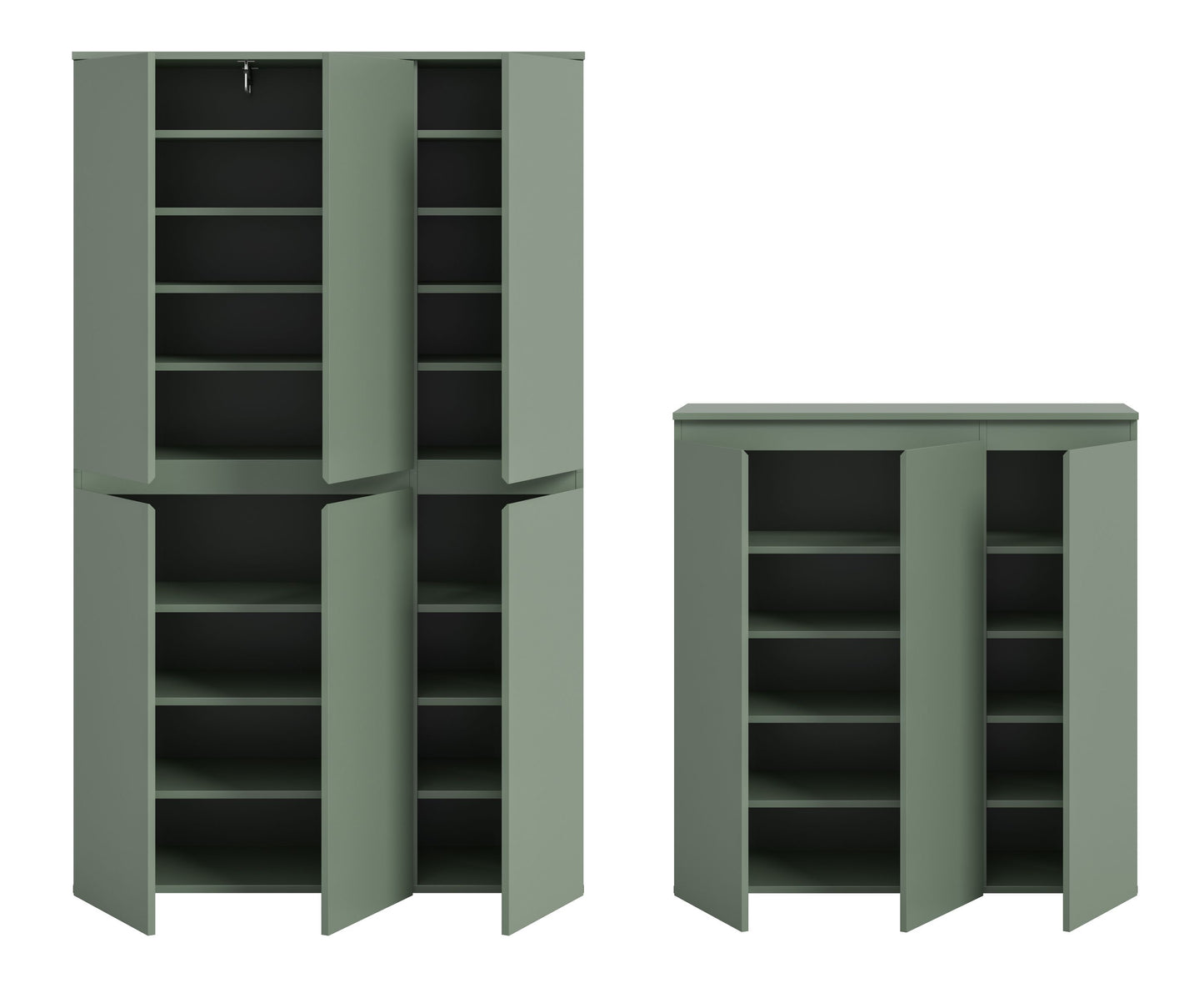 Armoire universelle SCARPA (L/H/P : env. 235/175/37 cm) en vert fumée/vert fumée