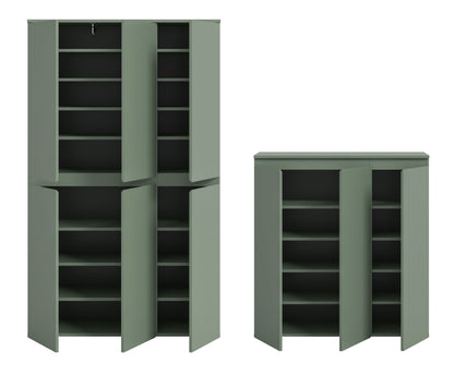 Armoire universelle SCARPA (L/H/P : env. 235/175/37 cm) en vert fumée/vert fumée