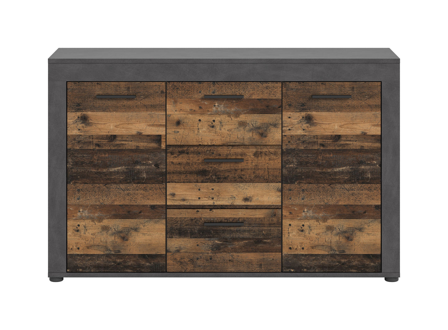 Homes & Jones Sideboard 125 cm breit mit 3 Schubladen, Mehrzweckschrank