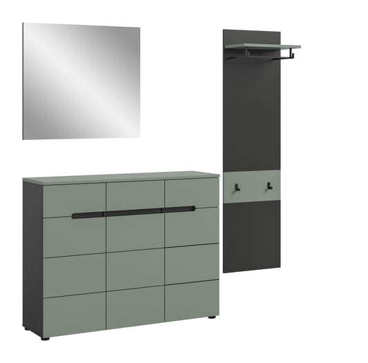 Homes & Jones Garderobenset 3-tlg., 1x Paneel, Kommode und Spiegel, Möbel Set