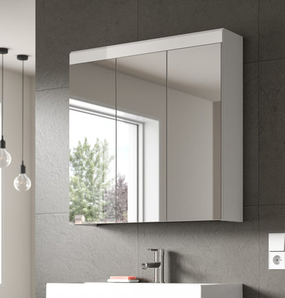 Scout Spiegelschrank  (B/H/T: 80x79x18 cm) in Spiegelglas und Weiß