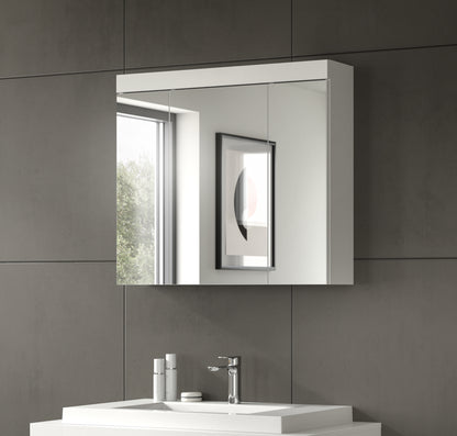 Viana Spiegelschrank (B/H/T: 80x70x18 cm) in Spiegelglas und Weiß