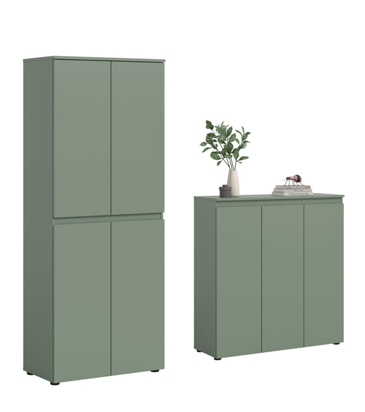 Meuble universel SCARPA (L/H/P : env. 190/175/37 cm) en vert fumé/vert fumé