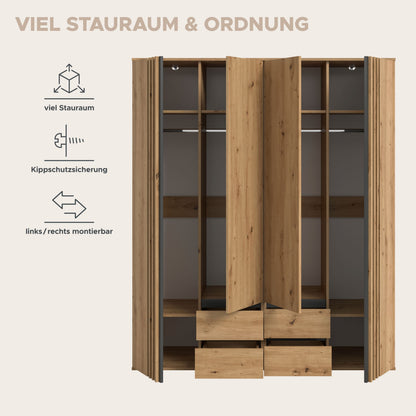 Homes & Jones Kleiderschrank 2-tlg., Schlafzimmerschrank 2x je 80 cm breit, 160 cm