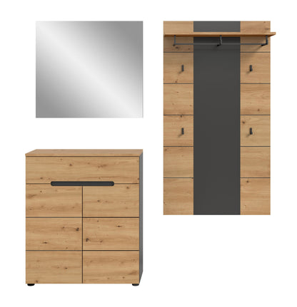 Ensemble de vestiaire CANU (L/H/P : env. 175/190/37 cm) gris Basalte/vert Smoke Green