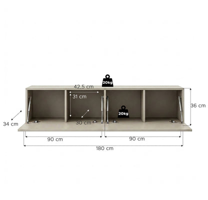 Beach Lowboard stehend  (B/H/T: 180x36x34 cm) in Kaschmir