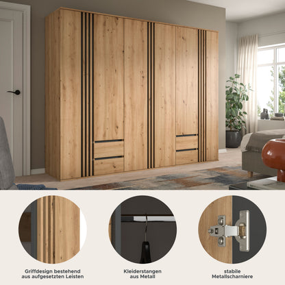 Homes & Jones Kleiderschrank 3-tlg., Schlafzimmerschrank 3x je 80 cm breit, 240 cm