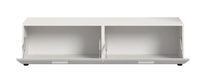 Meuble TV ICE (L/H/P : env. 160/41/40 cm) en blanc/blanc brillant