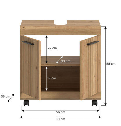 Homes & Jones Waschbeckenunterschrank auf Rollen, Schrank easy to handle