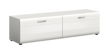Meuble TV ICE (L/H/P : env. 160/41/40 cm) en blanc/blanc brillant
