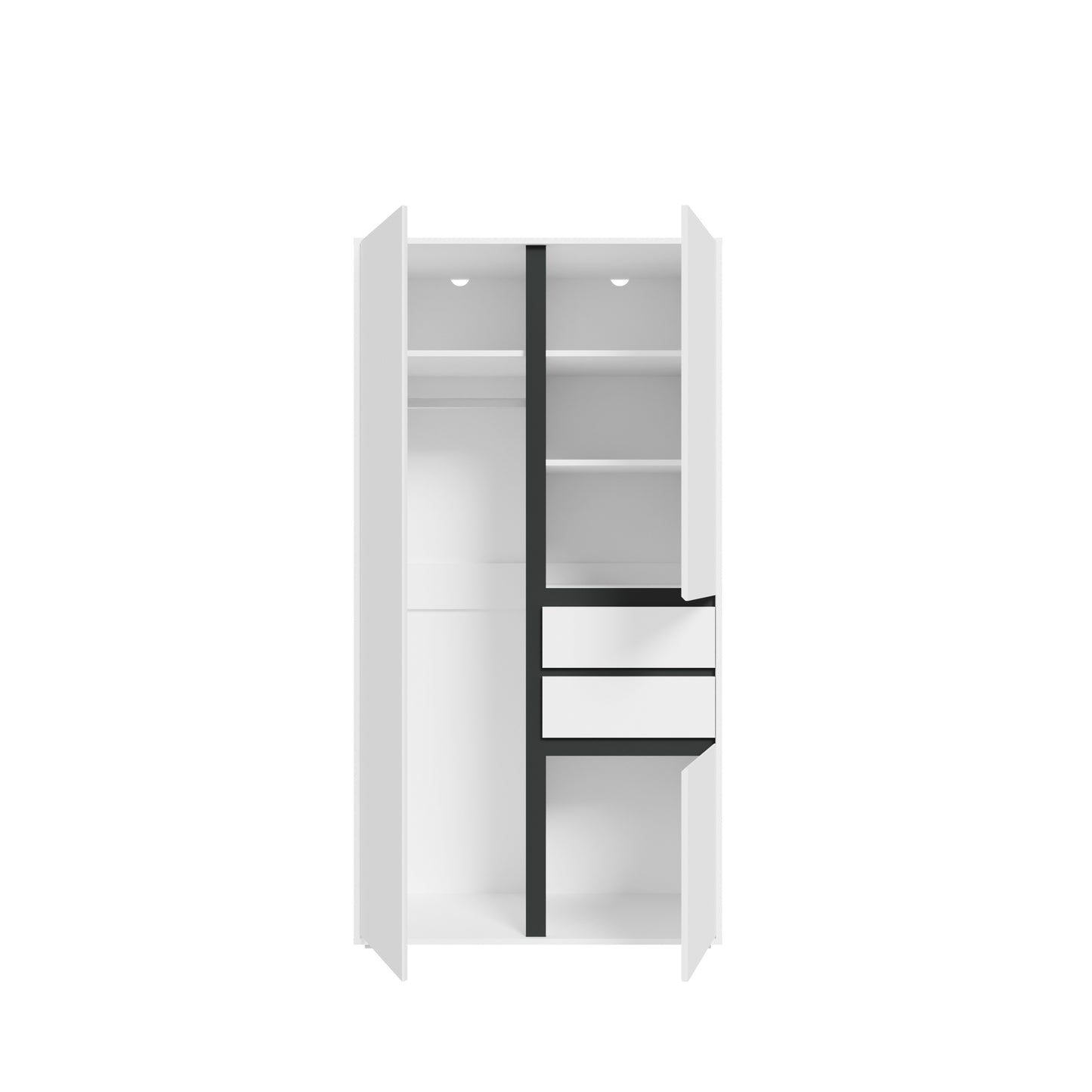 Homes & Jones Kleiderschrank 100 cm, Jugendzimmerschrank mit Schubladen