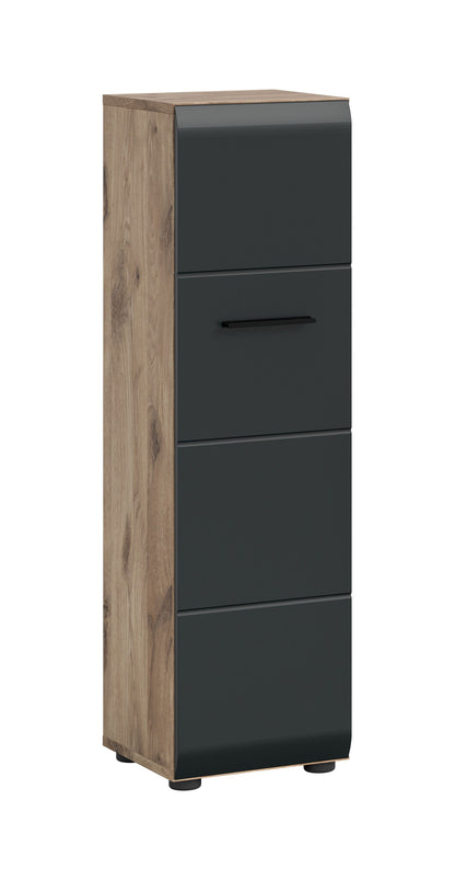 Type de rangement ICE (L/H/P : env. 30/106/30 cm) en imitation Chêne Nox/noir mat