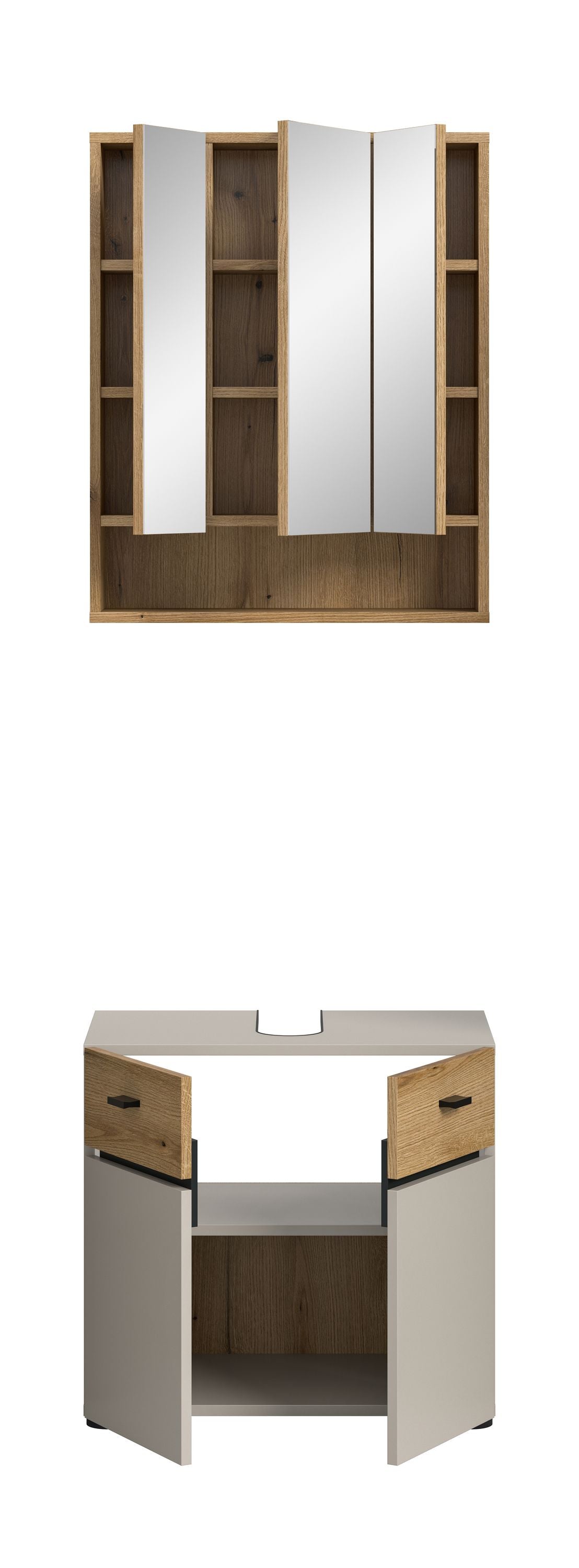 Homes & Jones Badezimmermöbelset 2-tlg. mit Badspiegelschrank, Badmöbel Set