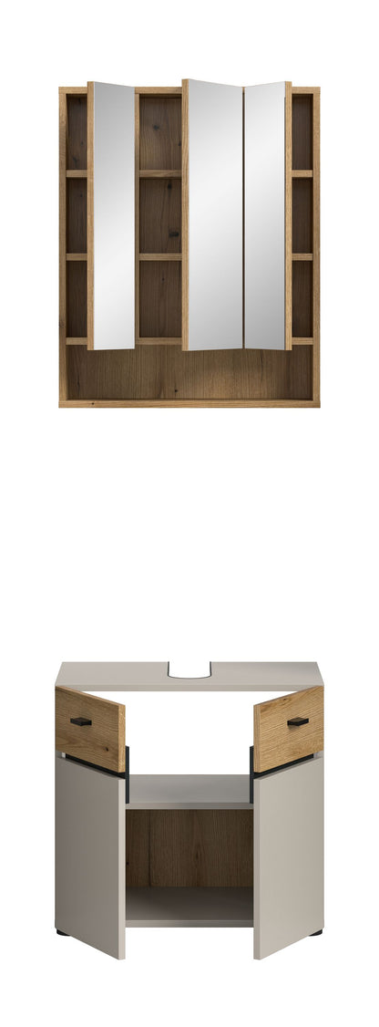 Homes & Jones Badezimmermöbelset 2-tlg. mit Badspiegelschrank, Badmöbel Set